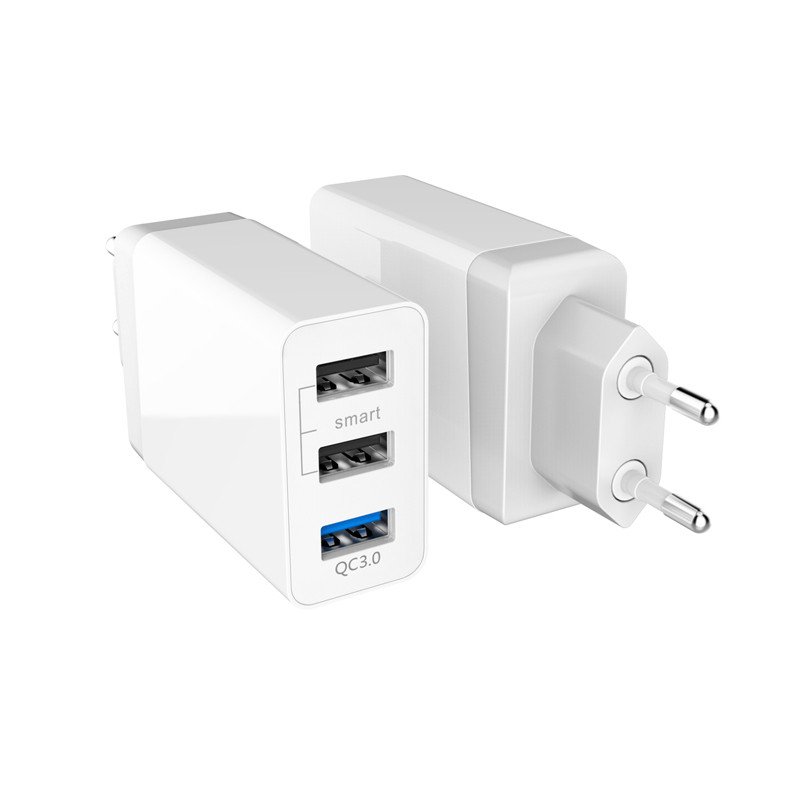 30W 3USB US/EU/UK-plug QC3.0 Charger