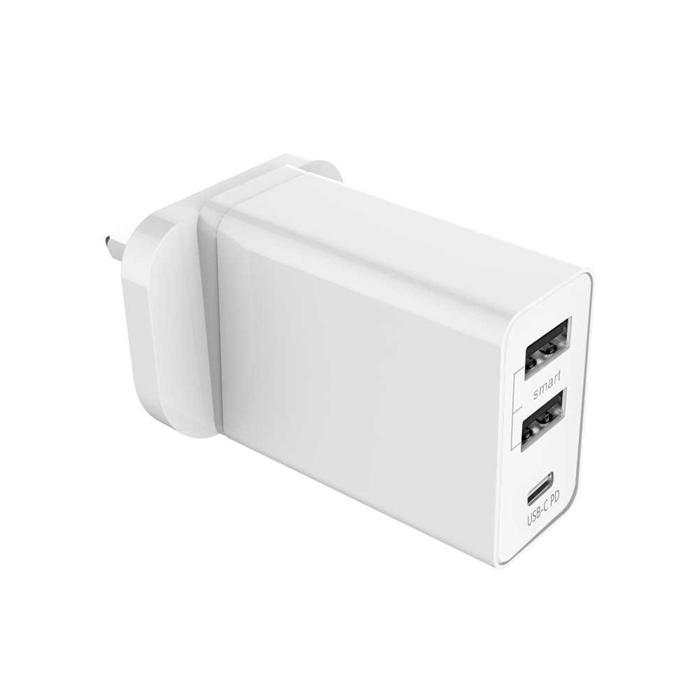 3USB 30W UK-plug PD Charger